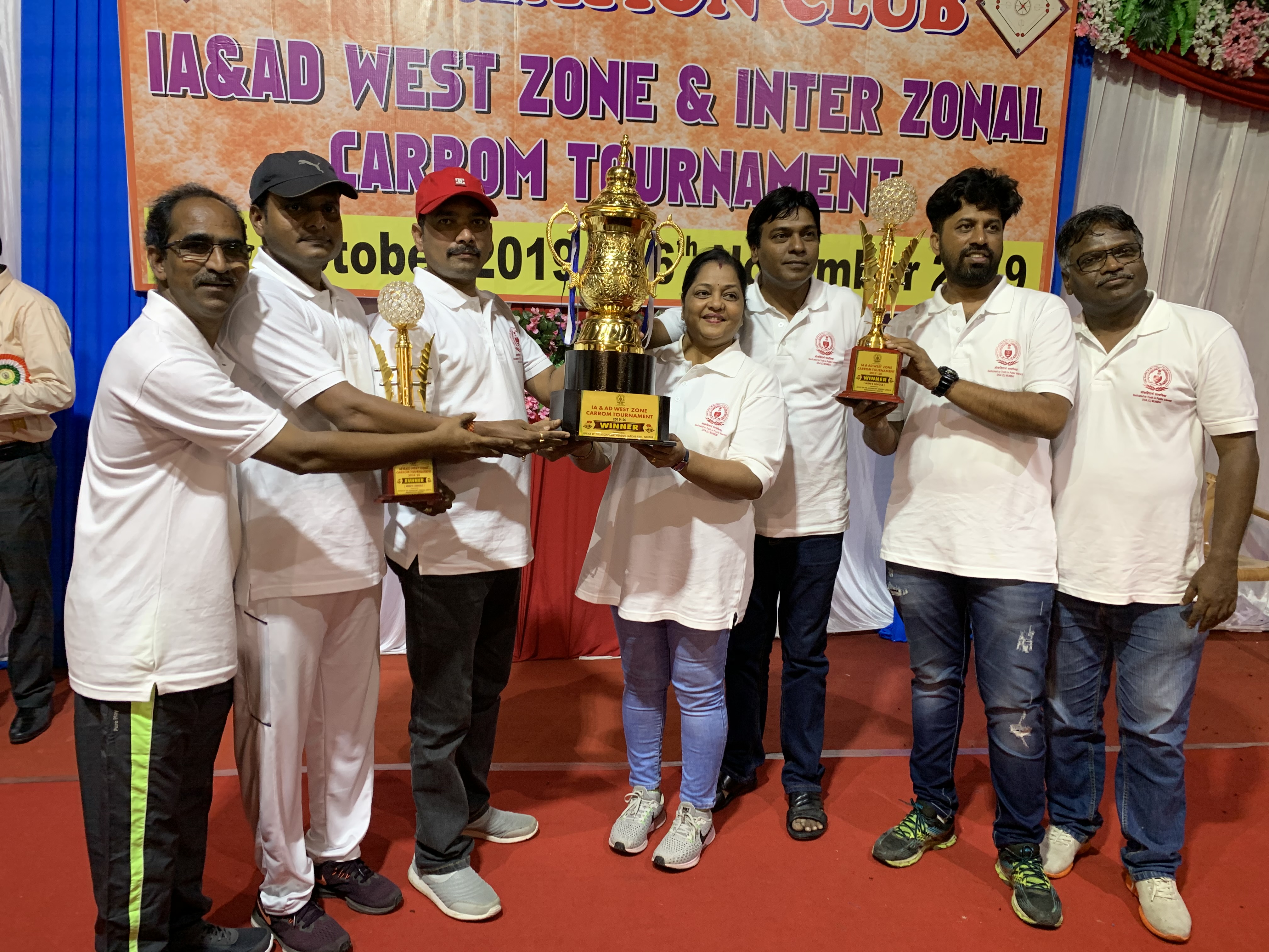 The carrom team of this office was the winner of IA&AD West Zone and Inter-Zonal  Carrom Competition 2019 