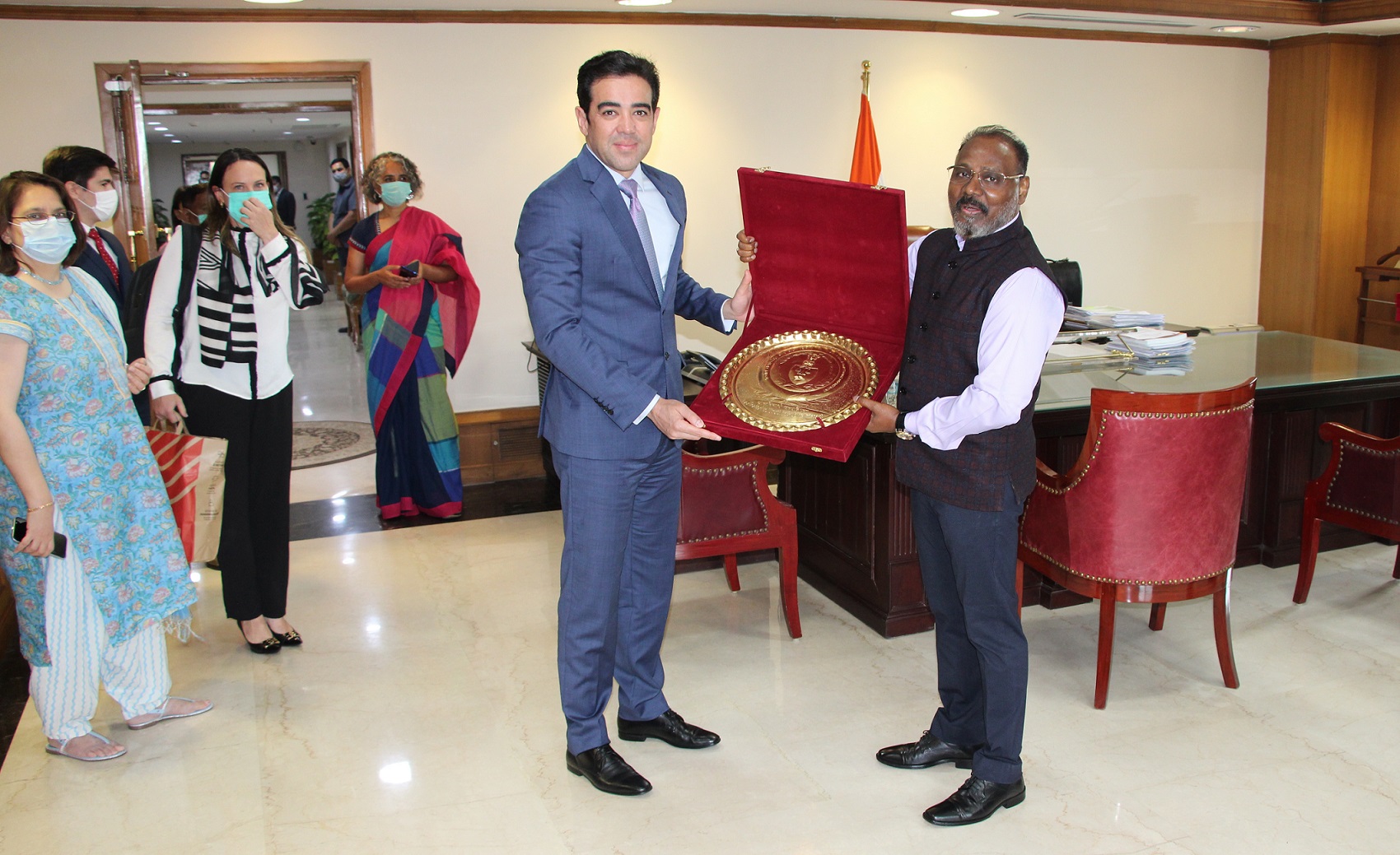 Shri. Girish Chandra Murmu, CAG of India met Minister Bruno Dantas, Vice-President, Federal Court of Audit Brazil during his visit to the Office of the CAG of India.