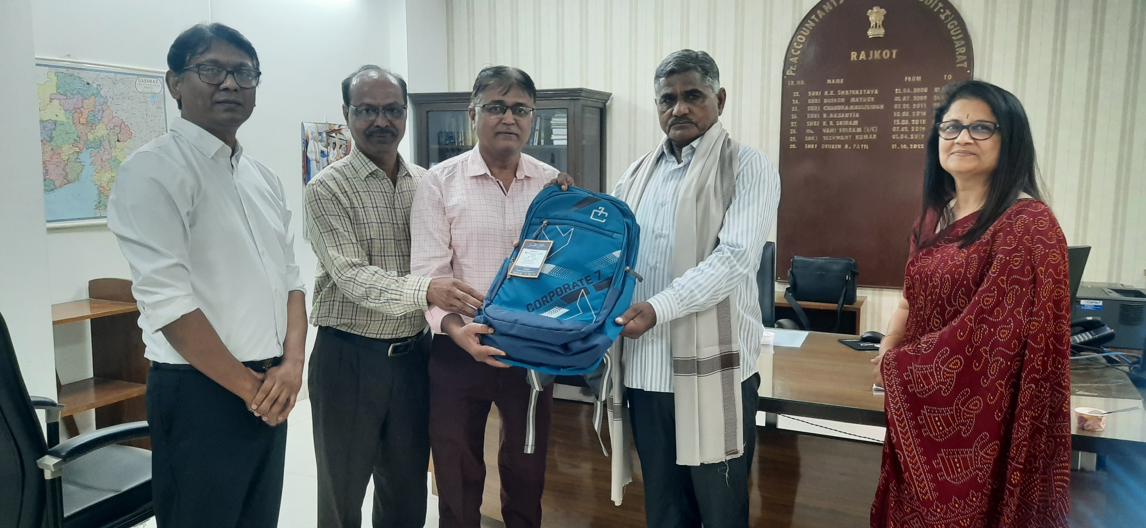 Prize distributed by Sr. Audit Officer in presence of Pr. Accountant General and Dy. Accountant General