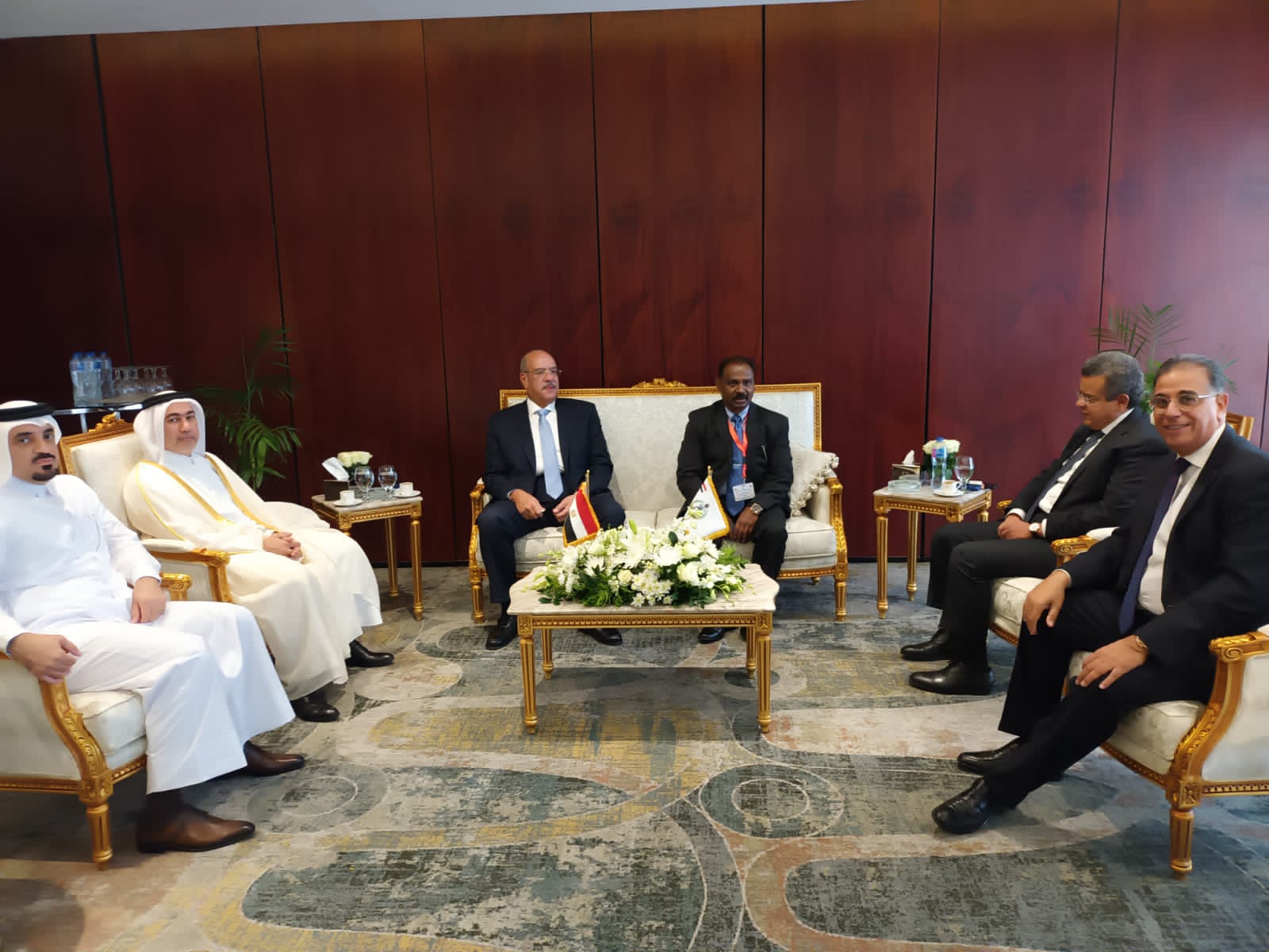 CAG of India, Sh. Girish Chandra Murmu in discussion with the President, Accountability State Authority of Egypt, H.E Counsellor Hesham Badawy and the President of the State Audit Bureau of Qatar, H.E. Dr. Abdulaziz Mohamed Al Emadi on the sidelines of the 14th KSC SC Meeting held in Cairo, Egypt from 12th to 14th September, 2022.